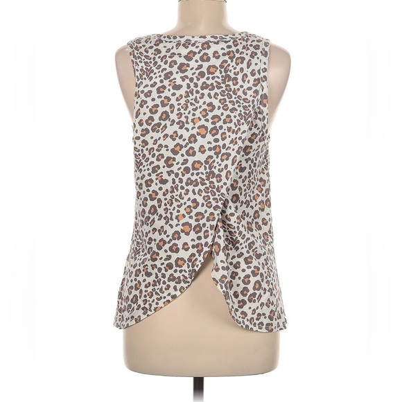 Anthropologie Dolan Left Coast Lucy Leopard Print Tank Brown Size Medium - Picture 3 of 7